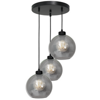 Lampa wisząca SOFIA 3xE27 MLP6583 Przydymiony Klosz Kula Milagro Metal + Szkło