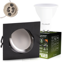 Oprawa Halogenowa Podtynkowa Kwadratowa Ruchoma TRIX 3w1 GU10 6W 4000K Czarny LUMILED
