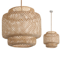 Lampa Wisząca Dekoracyjna Zwis Bambusowa E27 Boho Bonn Kobi
