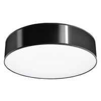 Lampa Sufitowa Plafon 3x E27 Okrągła Czarna Minimalistyczna Arena Sollux