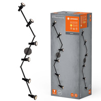 Lampa Sufitowa Ścienna LED Spot Reflektor 6-Punktowy Regulowany 20.4W GU10 Czarny LEDVANCE