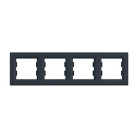 Ramka 4-krotna Pozioma Do Gniazda Poczwórna Asfora Antracyt