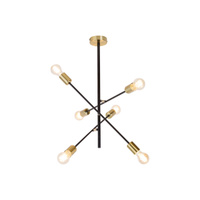 Lampa Wisząca Sufitowa 6x E27 Czarny Industrialny Lanny Rabalux
