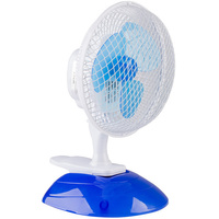Wentylator Biurkowy Cyrkulator Powietrza Wiatrak Stołowy Stojący 31cm 13W Biało-Niebieski + Klips