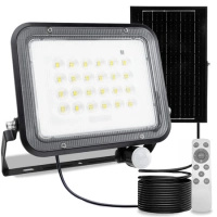 Naświetlacz Solarny LED Halogen 100W Lampa Ogrodowa 4000K IP65 Czujnik Ruchu PIR + Pilot FULGOR LUMILED
