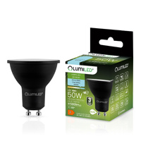 Żarówka LED GU10 Reflektor PAR16 6W = 50W 580lm 6500K Zimna 120° Czarna LUMILED