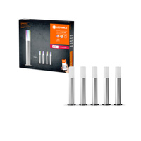 5x Lampa Ogrodowa Stojąca Słupek Zewnętrzny Dekoracyjny LED 6W 420lm RGBW Ściemnialna IP65 Szary SMART+ ZigBee Garden Ledvance