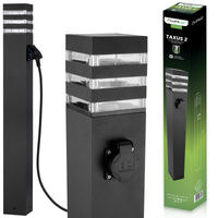 Lampa Ogrodowa Słupek Zewnętrzny Stojący E27 LED z Gniazdem TAXUS 2 80cm LUMILED