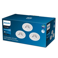 3x Oprawa Podtynkowa Wpuszczana LED 5.5W 350lm 2700K Biała Sparkle Philips
