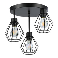 Lampa Sufitowa SPOT TUBA Reflektor Oprawa Halogenowa 3x E27 Czarny Otto Masterled