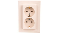 Asfora Gniazdo podwójne z/u SCHUKO 2P+Z kremowe (diy) EPH9901123