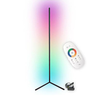 Lampa Stojąca Narożna Podłogowa Czarna 20W RGB Zmiana Kolorów Pilot