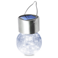 Lampa Solarna LED KULKA Ogrodowa Wisząca Szklana MARANTA IP44 6500K LUMILED