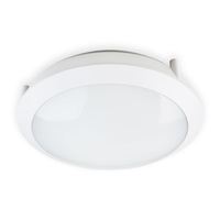 Plafon LED Łazienkowy Sufitowy Natynkowy 24W 2400lm 4000K Neutralny 120° z Czujnikiem Ruchu i Zmierzchu Biały IP66 IK10 Defender Kobi