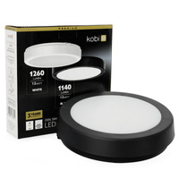 Plafon LED Łazienkowy Sufitowy Natynkowy 12W 1140lm 4000K 120° Czarny IP65 Nairos Kobi