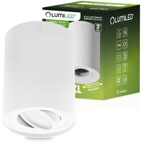 Oprawa Natynkowa HALOGENOWA Spot Tuba Ruchoma GU10 Okrągła Biała 125mm AMAT-XL LUMILED