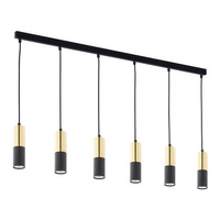 Lampa Wisząca Sufitowa ELIT BLACK Żyrandol Czarno-Złota Nowoczesna 6xGU10 4368 TK Lighting