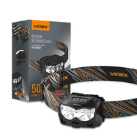 Latarka Czołowa Akumulatorowa LED 10W 500lm Bateryjna Czujnik Ruchu 6 Trybów USB-C Wodoszczelna IP65 Videx