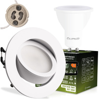 Oprawa Halogenowa Podtynkowa Sufitowa Okrągła Ruchoma TRIX 3w1 GU10 6W 3000K BIAŁY MAT LUMILED