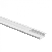 Profil Aluminiowy LED Wpuszczany Podtynkowy Biały 1m z Kloszem Mroźny do Taśm LED + Zaślepki seria P Ecolight