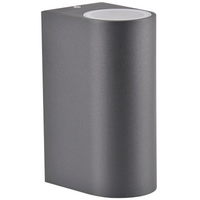 Kinkiet ogrodowy zewnętrzny góra dół na LED 2x GU10 BOSTON GOLDLUX (Polux) ALUMINIUM SZARY owalny