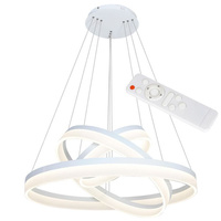 Lampa wisząca RING 4080 trzy okregi białe 114W LED + PILOT IP20 Metal i akryl styl nowoczesny Milagro