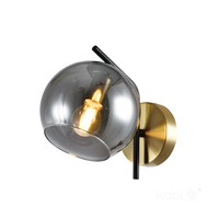 Kinkiet Ścienny Lampa Natynkowa E14 Złota Czarna Globe Elegance Kobi