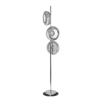Lampa stojąca podłogowa MERCURIO chrom okręgi 36W LED IP20 Metal styl nowoczesny Milagro
