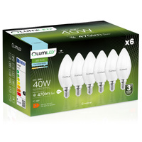 6x Żarówka LED E14 Świeczka B35 5W = 40W 470lm 6500K Zimna 180° LUMILED