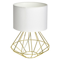 Lampa Stojąca Podłogowa LUPO Biała Złota 1xE27 Milagro