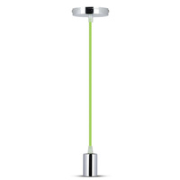 Lampa Wisząca Oprawa E27 Chromowy klosz z zielonym kablem VT-7338 V-TAC