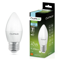 Żarówka LED E27 Świeczka B35 5W = 40W 470lm 6500K Zimna 180° LUMILED