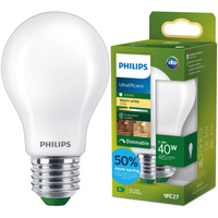 Żarówka LED E27 A60 2.3W = 40W 485lm 212lm/W 2700K Ciepła 300° KLASA A Ściemnialna UltraEfficient Philips
