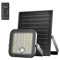 Naświetlacz LED Solarny Zewnętrzny Ogrodowy 10W 1500lm 4000K Neutralny 120° z Czujnikiem Ruchu i Zmierzchu IP65 Czarny MHCS Kobi