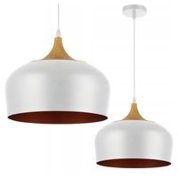 Lampa Sufitowa Oprawa Wisząca Zwis E27 Biała Złota Brązowa Lumina Masterled