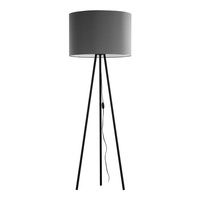 Lampa Podłogowa Stojąca WINSTON GRAY Abażur Trójnóg Czarno-Grafitowa Minimalistyczna E27 5146 TK Lighting