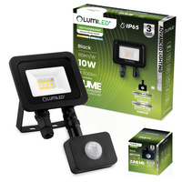 Naświetlacz z Czujnikiem Ruchu LED ZUME 10W 1100lm 4000K IP65 Czarny Advanced Lighting Series LUMILED
