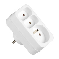 Rozgałęźnik Sieciowy Elektryczny 2x Euro 2P + 1x 2P+0 Złodziejka 3 Gniazdka  VAYOX