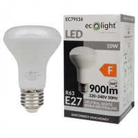 Żarówka LED Reflektor R63 E27 10W 900lm 4000K Neutralna Ecolight