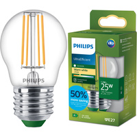 Żarówka LED E27 Kulka P45 1.2W = 25W 252lm 210lm/W 2700K Ciepła 300° KLASA A UltraEfficient Philips
