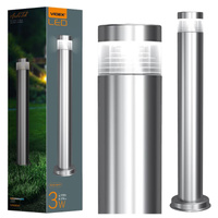 Lampa Ogrodowa Zewnętrzna SŁUPEK 60cm IP54 3W 300lm 2700k Ciepła Srebrny LUKAS Videx