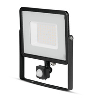 Naświetlacz LED 50W 4000lm 6400K IP65 Czarny z czujnikiem ruchu i funkcją CUT-OFF Samsung Chip VT-50-S-B V-TAC