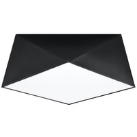Lampa Sufitowa Plafon 2x E27 Geometryczna Czarna Nowoczesna Hexa Sollux