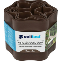Obrzeże Ogrodowe Trawnikowe Elastyczne Faliste 15cm x 9m Brązowe CELLFAST
