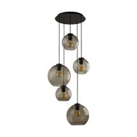 Lampa Sufitowa Wisząca 5x E27 Czarna VETRO 7642 Nowodvorski
