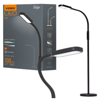 Lampa Podłogowa LED 12W 1280lm 5500K Zimna Czarna Ściemnialna TOKYO Videx