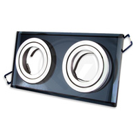 Oprawa Podtynkowa Halogenowa Spot 2x GU10 Prostokątna Ruchoma Czarna Styx Masterled