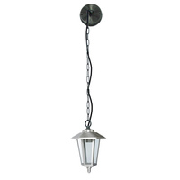 Lampa Ogrodowa LED Kinkiet Elewacyjny JUPITER E27 Latarnia Wisząca Srebrna Volteno