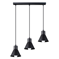 Lampa Sufitowa Oprawa Natynkowa SPOT TUBA 3x E27 Wisząca Zwis Geometryczna Czarna Nowoczesna Taleja Sollux