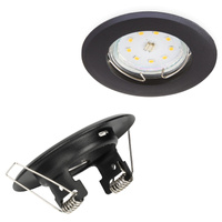 Oprawa Podtynkowa GU10 Halogenowa Wpuszczana Spot Oczko Czarna Okrągła Kobi